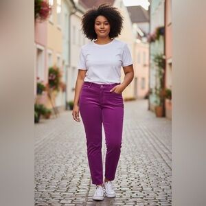 Adrian Schachter Rich Fashion Purple Velvet Pants Size 32